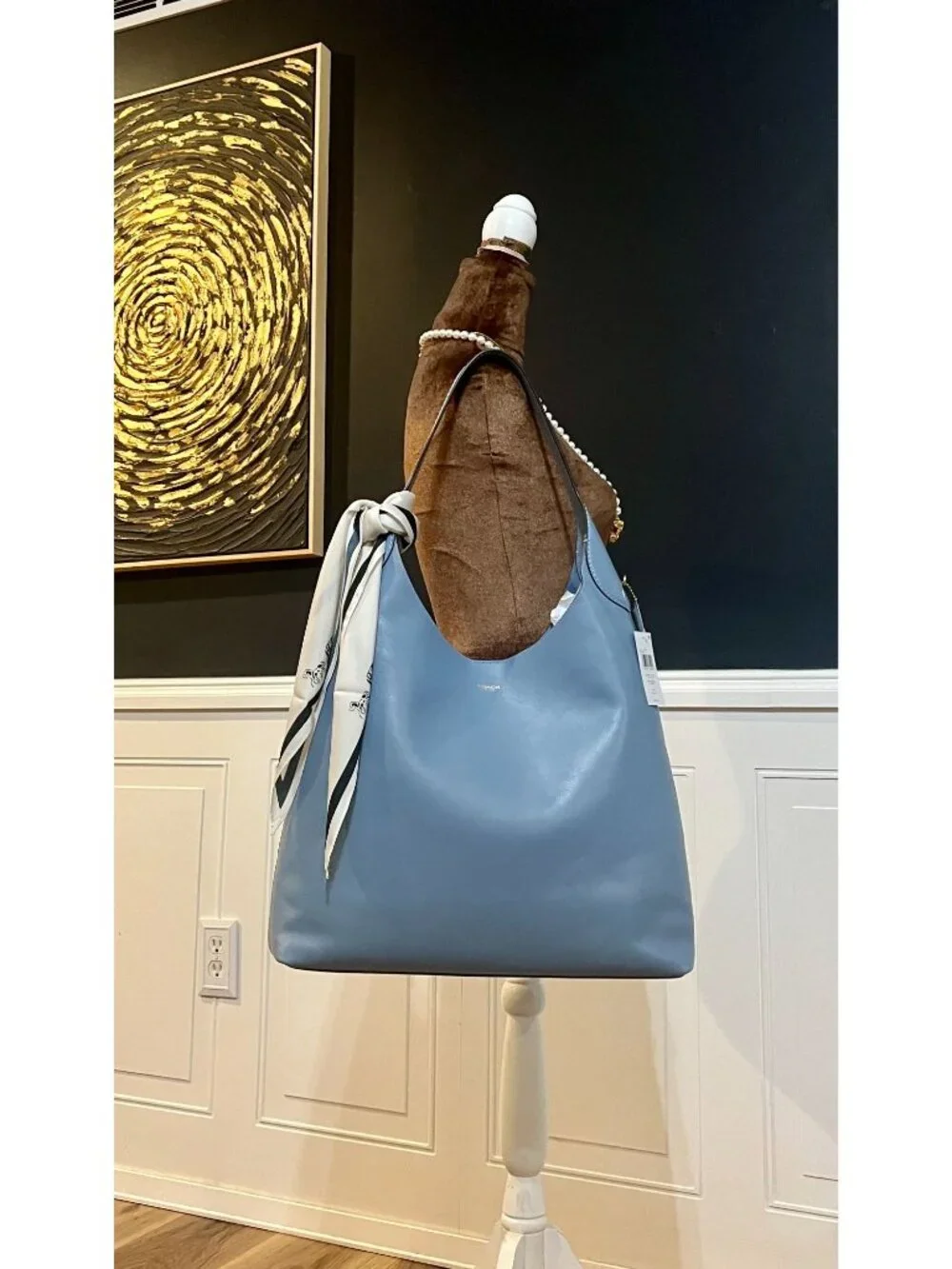 AUTHENTIC COACH LARGE BROOKLYN 39 IN BLUEBELL HOBO HANDBAG 710D175P